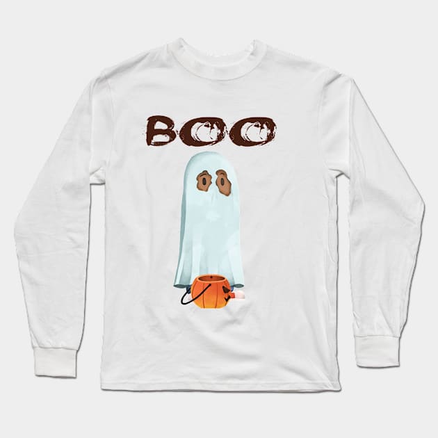 boo Long Sleeve T-Shirt by Silemhaf